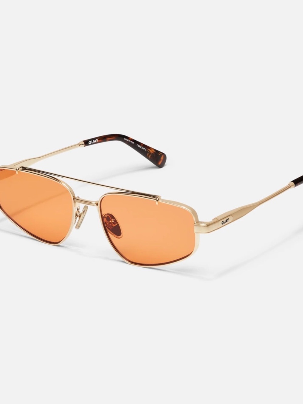 Quay Australia Gold Frame Orange Lens Women's Sunglasses